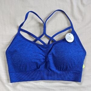 Blue Strappy Sports Bra